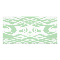 Art Nouveau Pattern in Light Green and White. Photo Greeting Card