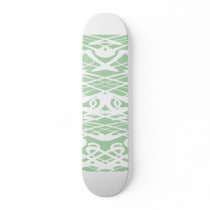 Art Nouveau Pattern in Light Green and White. Custom Skateboard