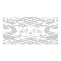 Art Nouveau Pattern in Pale Grey and White. Customized Photo Card