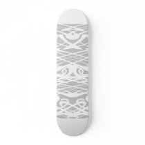 Art Nouveau Pattern in Pale Grey and White. Custom Skate Board