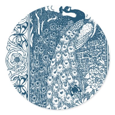Art Nouveau Peacock Stickers by Cardgallery
