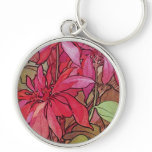 Art Nouveau Poinsettia Christmas Key Chain keychains