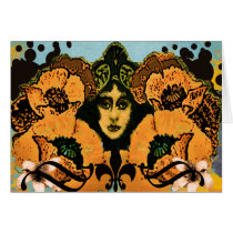 Art Nouveau Poppies Greeting Card