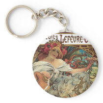 Art Nouveau Poster; Biscuits Lefevre Utile Key Chain