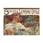 Art Nouveau Poster; Biscuits Lefevre Utile Post Cards