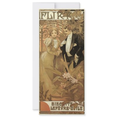 Art Nouveau Poster; Flirt Biscuit; Alphonse Mucha Custom Invite by YesterdayCafe