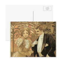Art Nouveau Poster; Flirt Biscuit; Alphonse Mucha Postcards