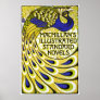 Art Nouveau Poster Print: Peacock Illustration