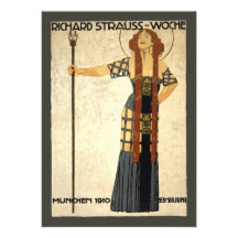 Art Nouveau Poster Richard Strauss Woche, München Personalized Invites