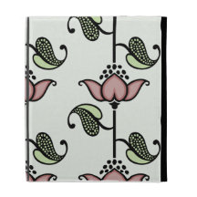 Art Nouveau Pretty Pink Flowers iPad Folio Cases