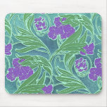 Art Nouveau Purple Flowers - Mousepad