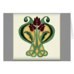 Art Nouveau Rose Tile Card