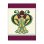 Art Nouveau Rose Tile Post Card