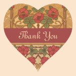 Art Nouveau Roses Thank you Sticker