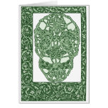 Art Nouveau Skull Green Day of the Dead Card