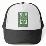 Art Nouveau Skull Green Day of the Dead Trucker Hats