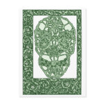Art Nouveau Skull Green Day of the Dead Post Cards