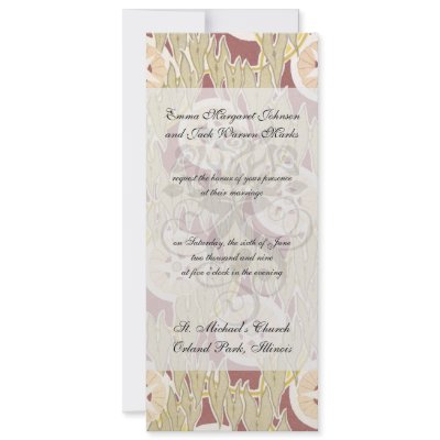 art nouveau starfruit pattern personalised invite by dooni_damask