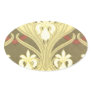art nouveau vintage flora oval stickers