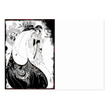 Art Nouveau Woman in Peacock Feather Dress Business Card