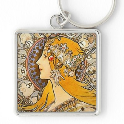 Art Nouveau Zodiac Keychain by LeAnnS123