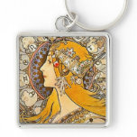 Art Nouveau Zodiac Keychain
