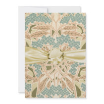 art nouveay nature botanical autumn pattern personalized announcement