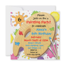 Art Painting Birthday Party Invitations