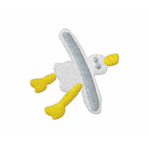 Art Polo Shirt: Embroidered Seagull Design. Men.