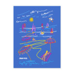 Art Postcard: Gyllyngvase Beach Summer Drawing