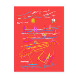 Art Postcard: Gyllyngvase Beach Summer Drawing