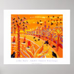 Art Poster: Amber Sunset Starlings, Menton