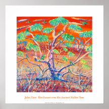 Art Poster: Banrock Station Sunset Mallee Tree