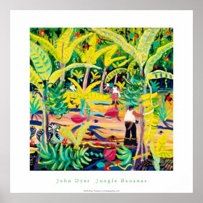 Art Poster: Jungle Bananas, Costa Rica Rainforest by johndyergallery