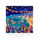 Art Poster: Lanterns & Lights, Mousehole, Cornwall posters