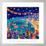 Art Poster: Lanterns & Lights, Mousehole, Cornwall