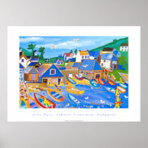 Art Poster: Lobster Fishermen, Cadgwith, Cornwall