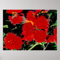 Art Poster Or Canvas Red Flowers 32.61 x 24.46