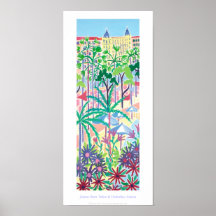 Art Poster: Palms & Umbrellas, Cannes Corniche