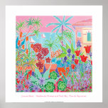 Art Poster: Patchwork Flowers & Pink Sky posters