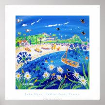 Art Poster: Puffin days, Tresco