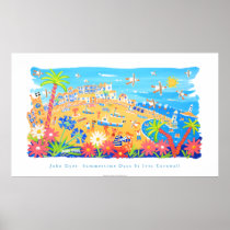 Art Poster: Summertime Days, St Ives, Cornwall