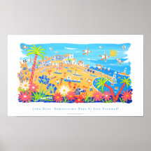Art Poster: Summertime Days, St Ives, Cornwall