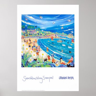 Art Poster: Swashbuckling Swanpool, Cornwall by johndyergallery