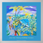 Art Poster: Swaying Caribbean Coconuts, Costa Rica