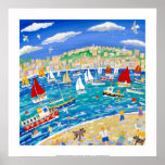 Art Poster: Swimmers, Seals and Sails.