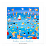 Art Poster: Swimmers, Seals and Sails. posters