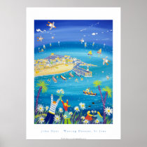 Art Poster: Waving Daisies, St Ives, Cornwall