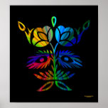 Art Poster with multicoloured ornamental motif posters
