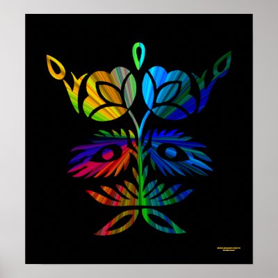 Art Poster with multicoloured ornamental motif by evaave